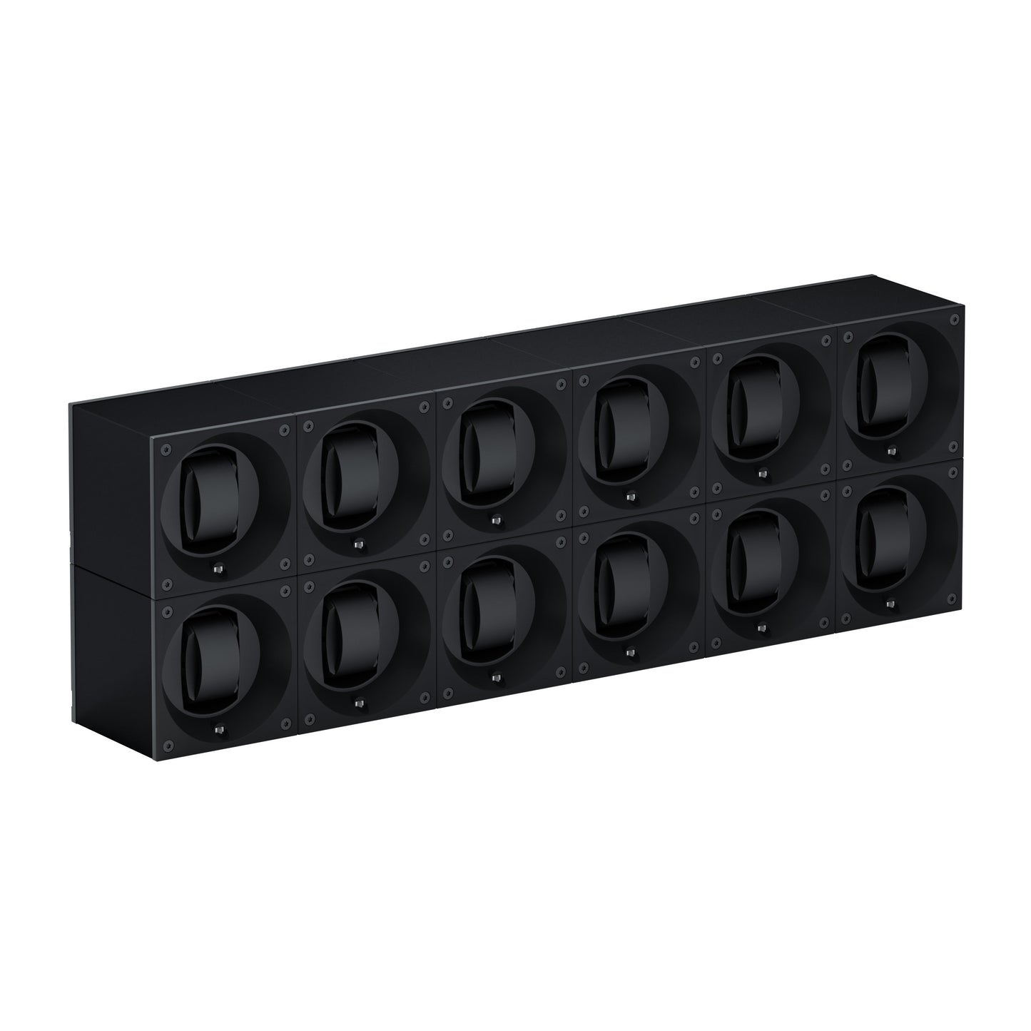 Automatic watch winder: Masterbox 12 watches Black Aluminum