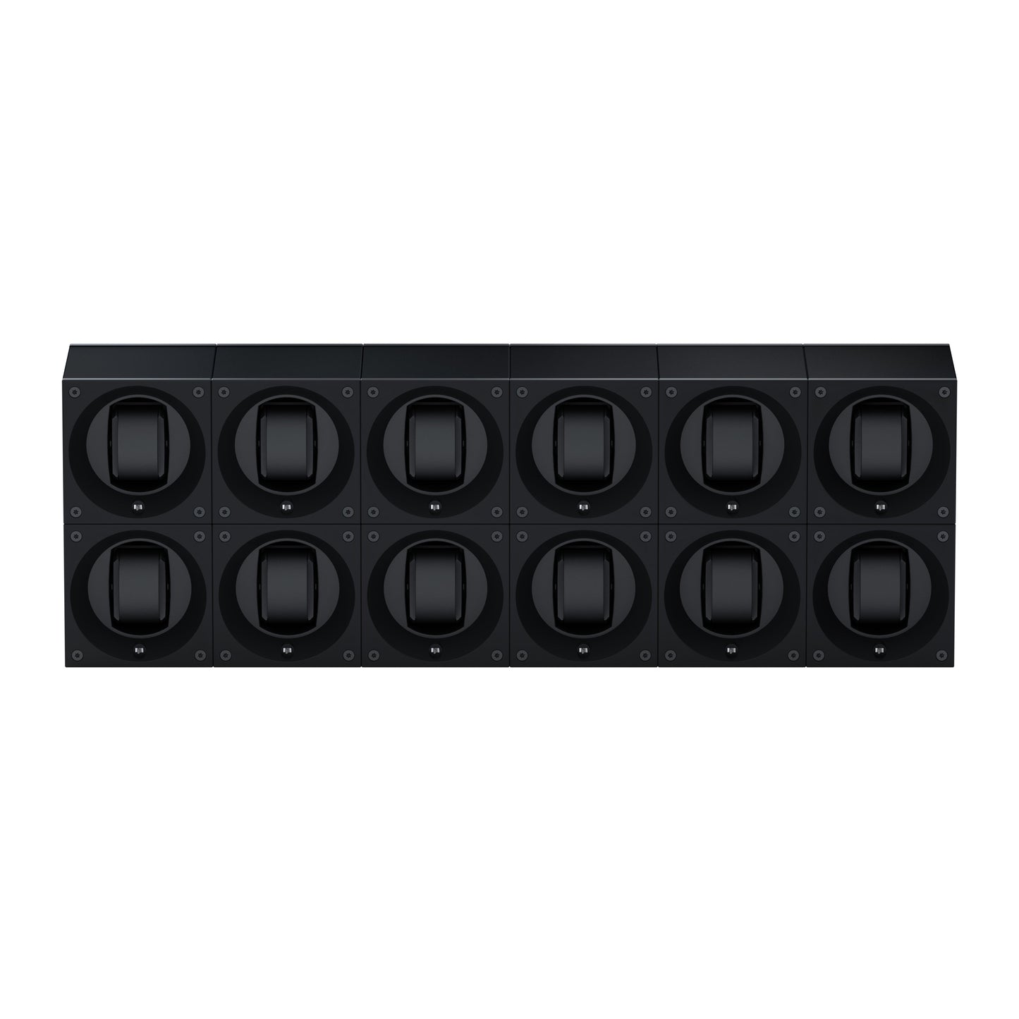 Masterbox 12 watches Black Aluminum: rotating case for automatic watches