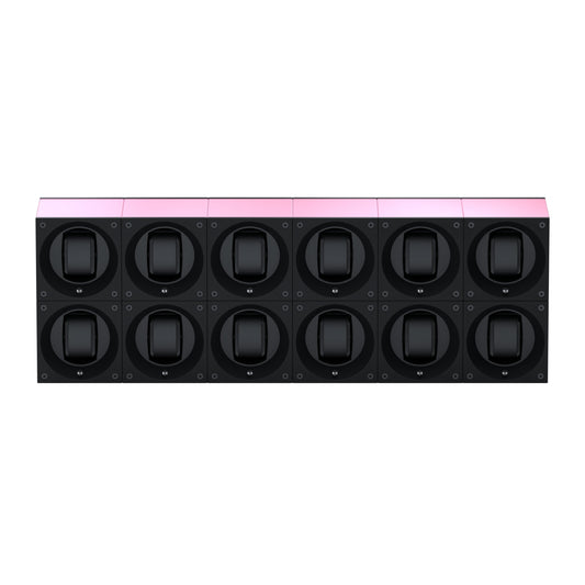 Masterbox 12 Watches Pink Aluminum: rotating case for automatic watches