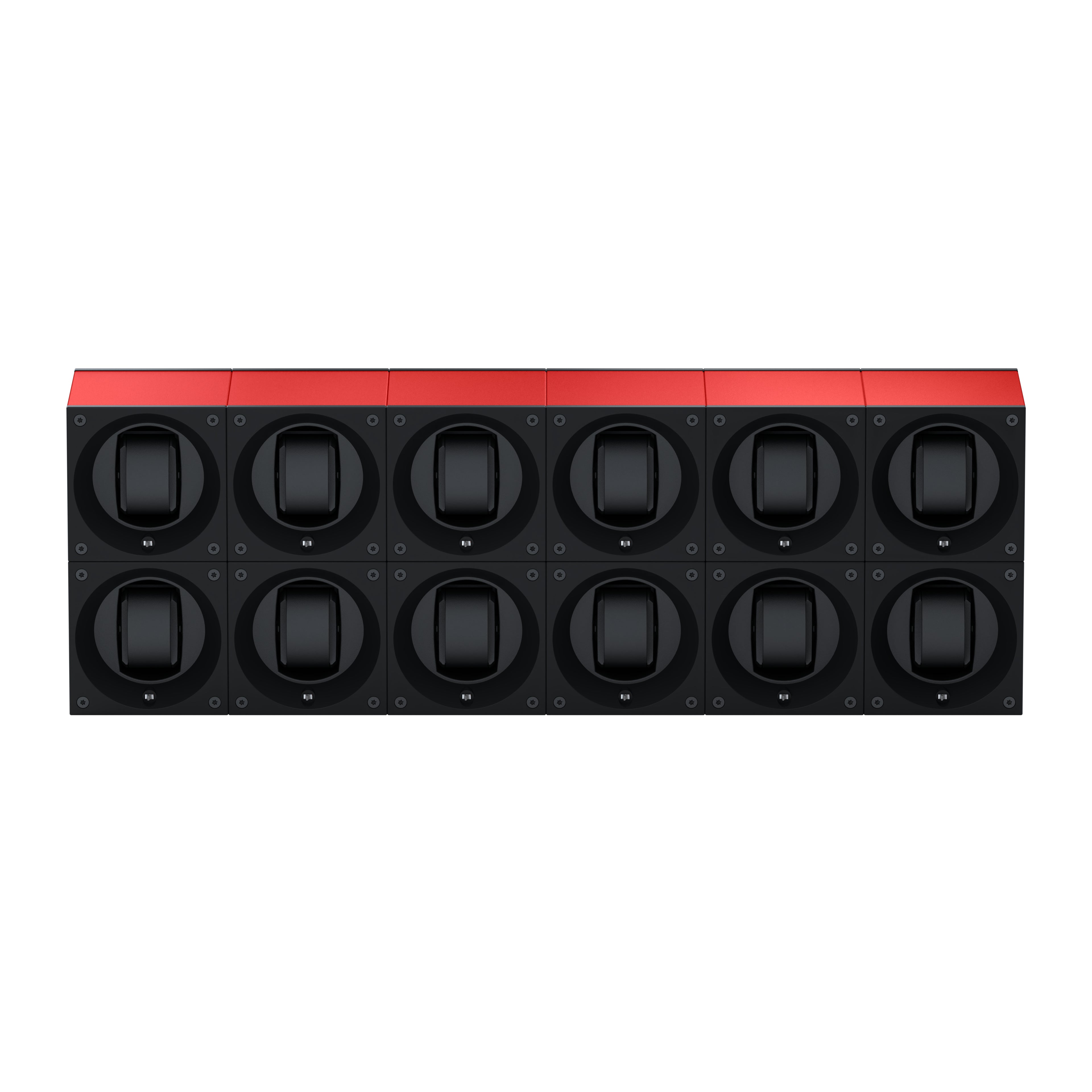 Masterbox 12 watches Red Aluminum: rotating case for automatic watches