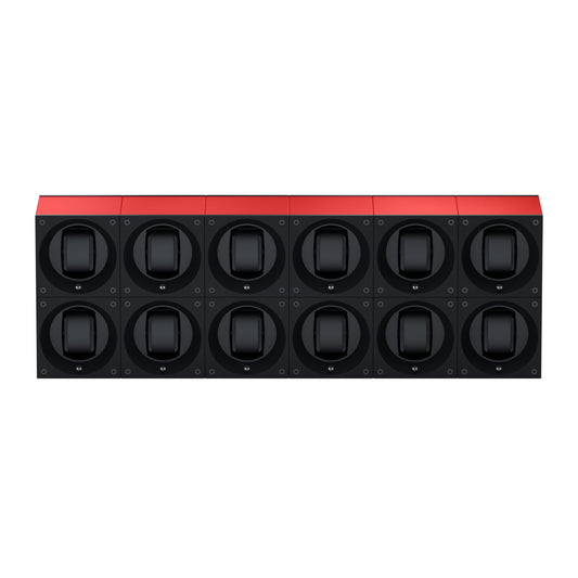 Masterbox 12 watches Red Aluminum: rotating case for automatic watches