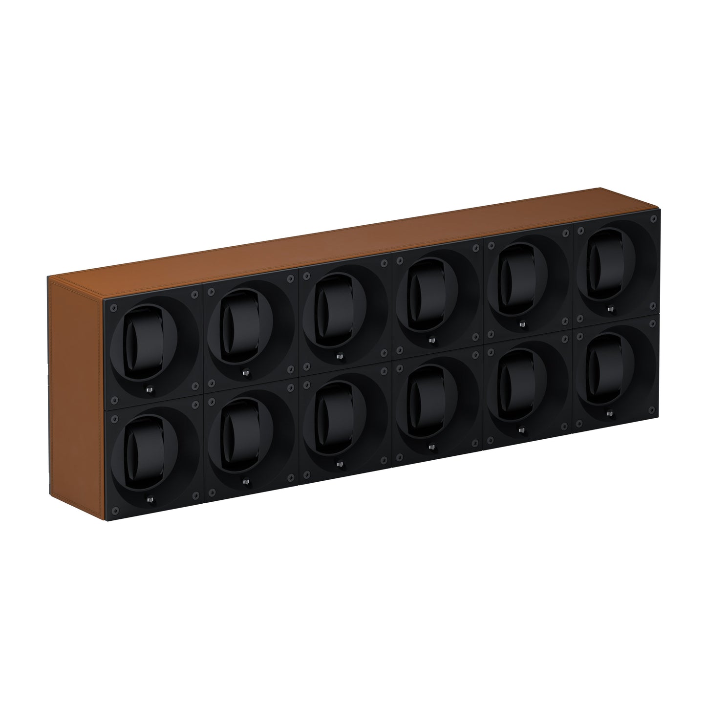 Automatic watch winder: Masterbox 12 watches Cognac leather