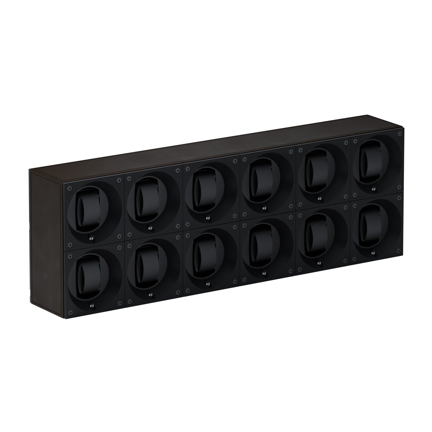 Automatic Watch Winder: Masterbox 12 Watches Dark Brown Leather