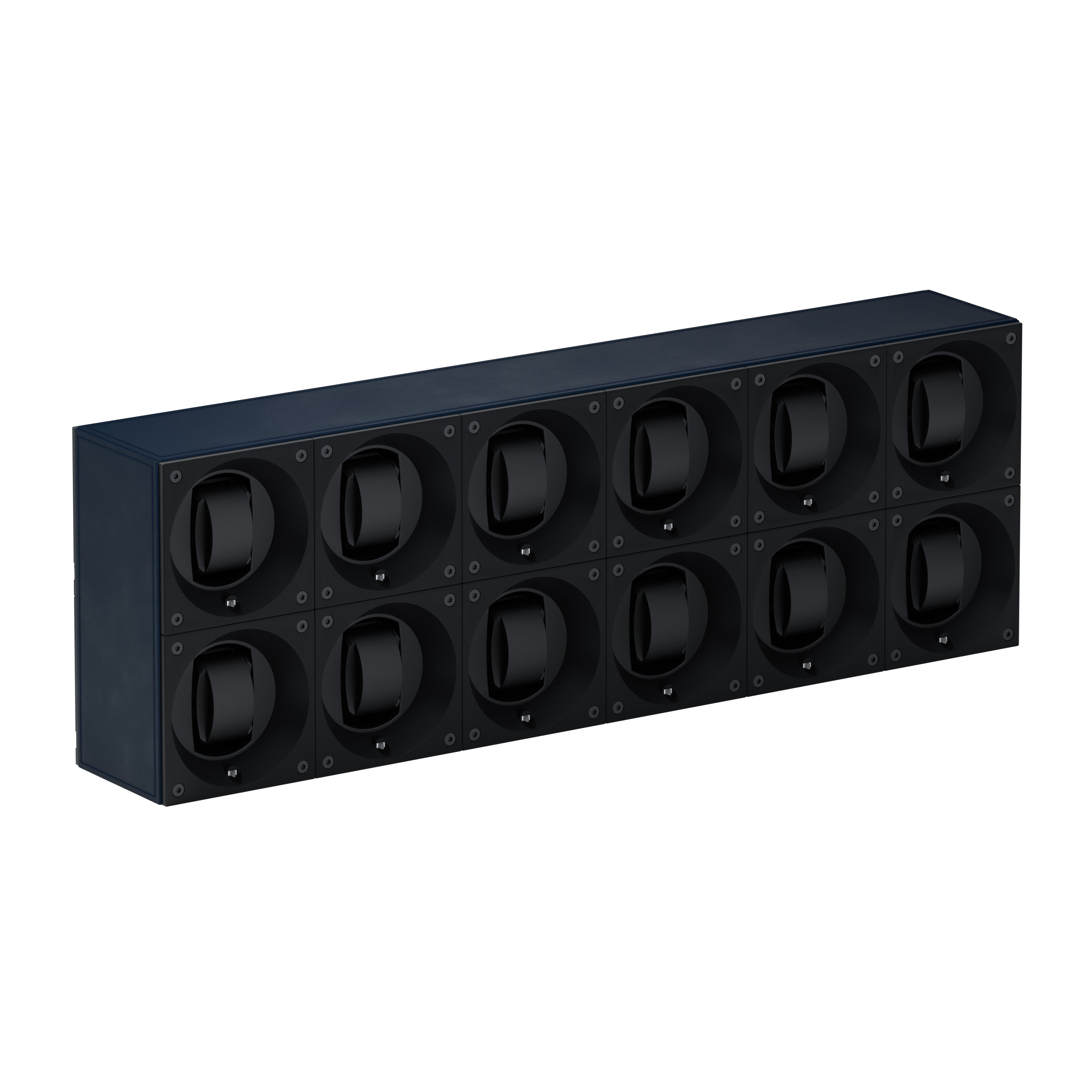 Automatic watch winder: Masterbox 12 watches Navy Blue Leather