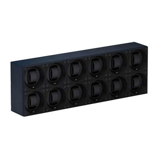 Automatic watch winder: Masterbox 12 watches Navy Blue Leather