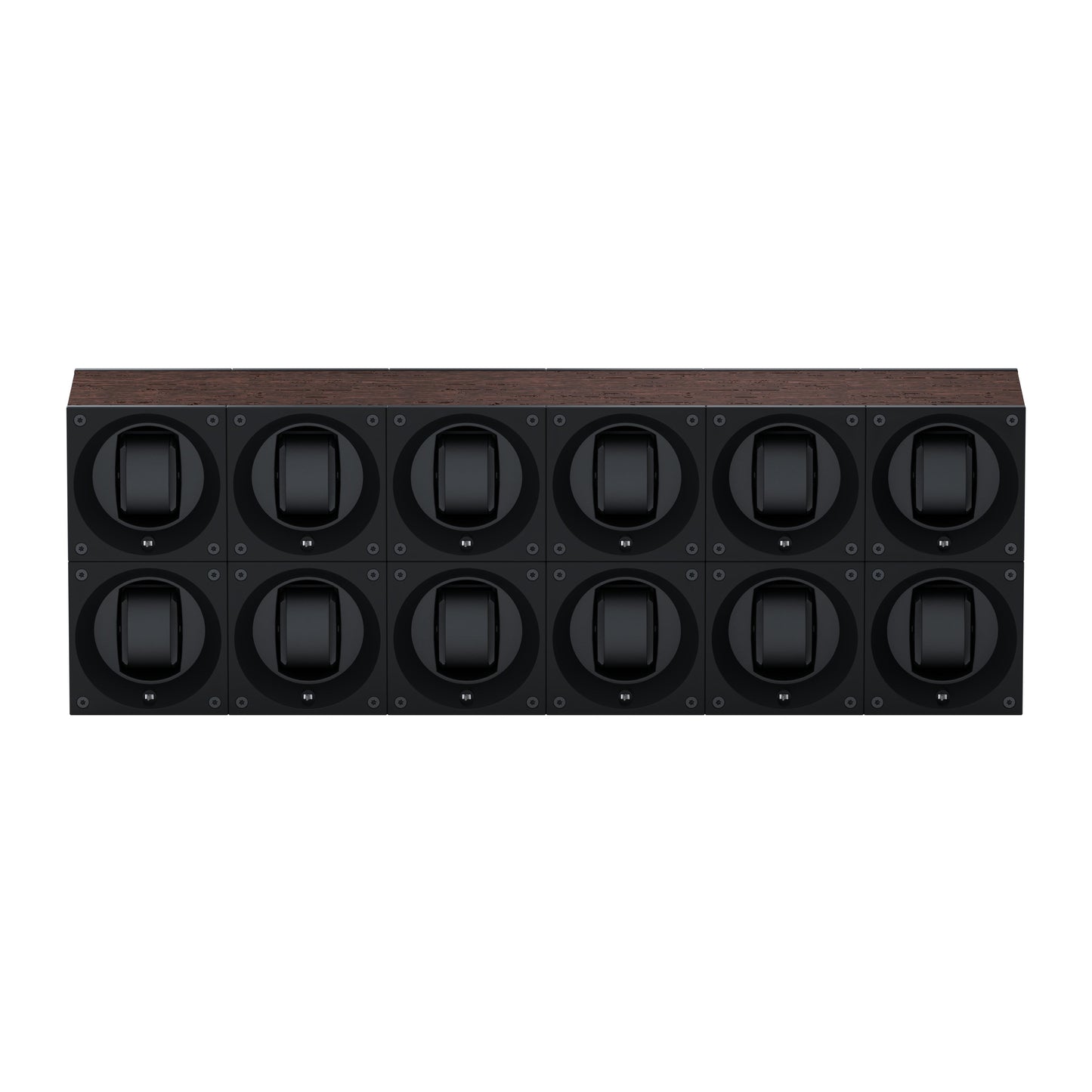 Masterbox 12 Natural Wenge Wood Watches: Rotating Watch Box for Automatic Watches