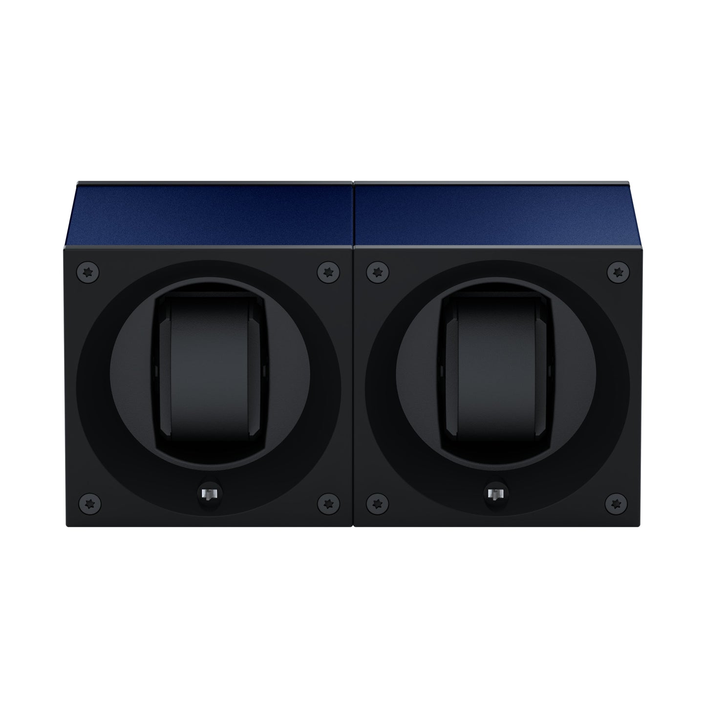 Masterbox 2 watches Aluminum Navy Blue: rotating case for automatic watches