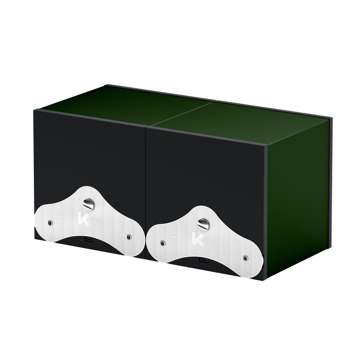SwissKubik: Masterbox Aluminum Dark Green Automatic Watch Winder for 2 Watches