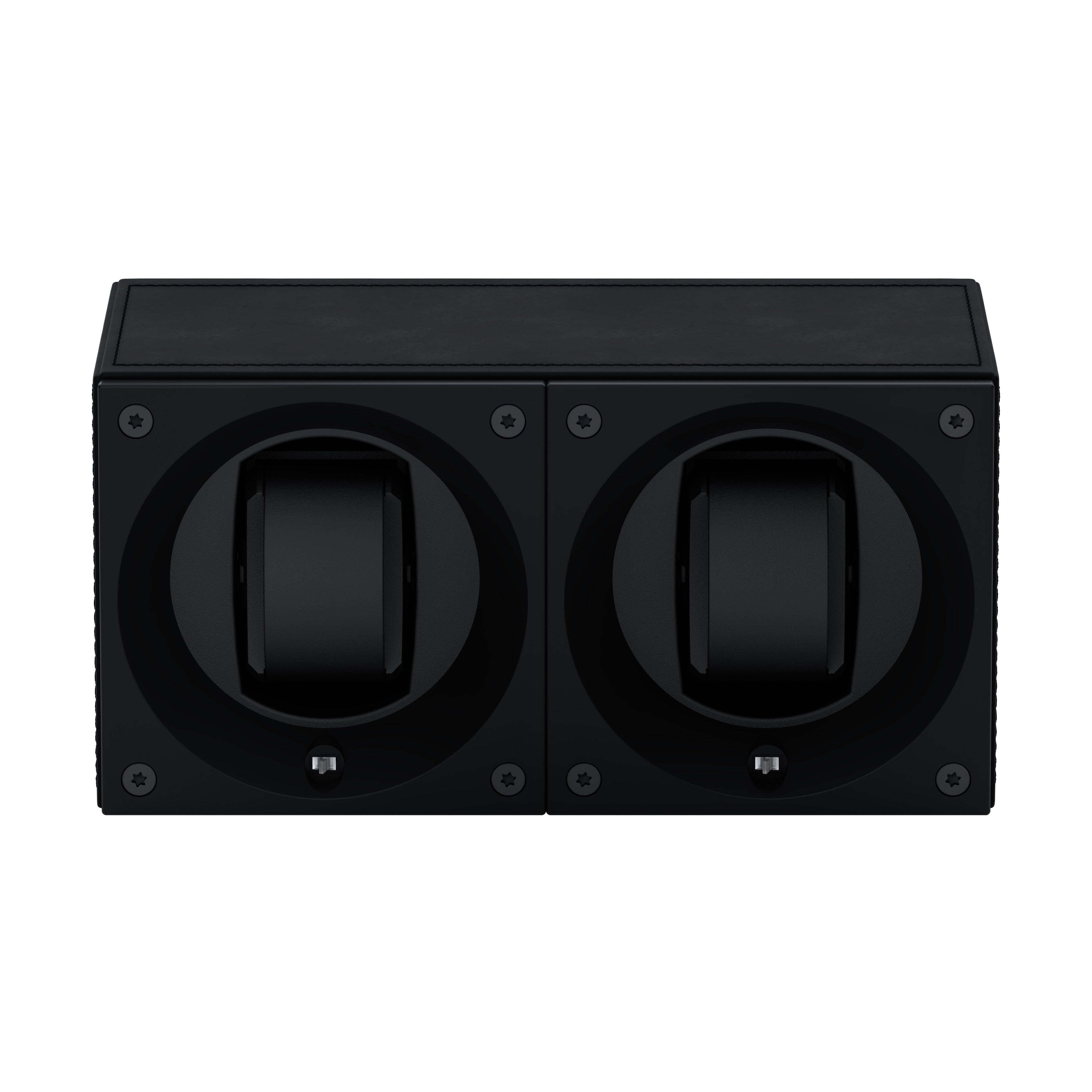 Masterbox 2 Black Leather Watches: rotating case for automatic watches