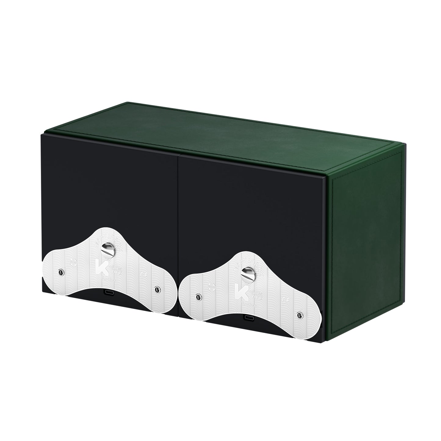 SwissKubik: Masterbox automatic watch winder Green Leather 2 watches