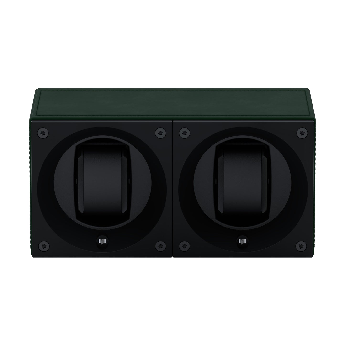Masterbox 2 watches Green Leather: rotating case for automatic watches