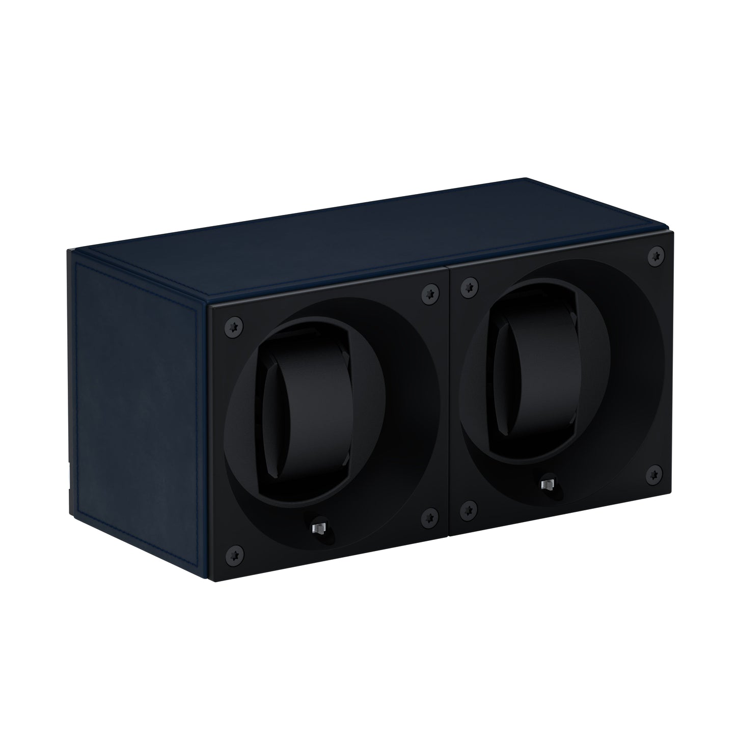 Automatic watch winder: Masterbox 2 watches Navy Blue Leather