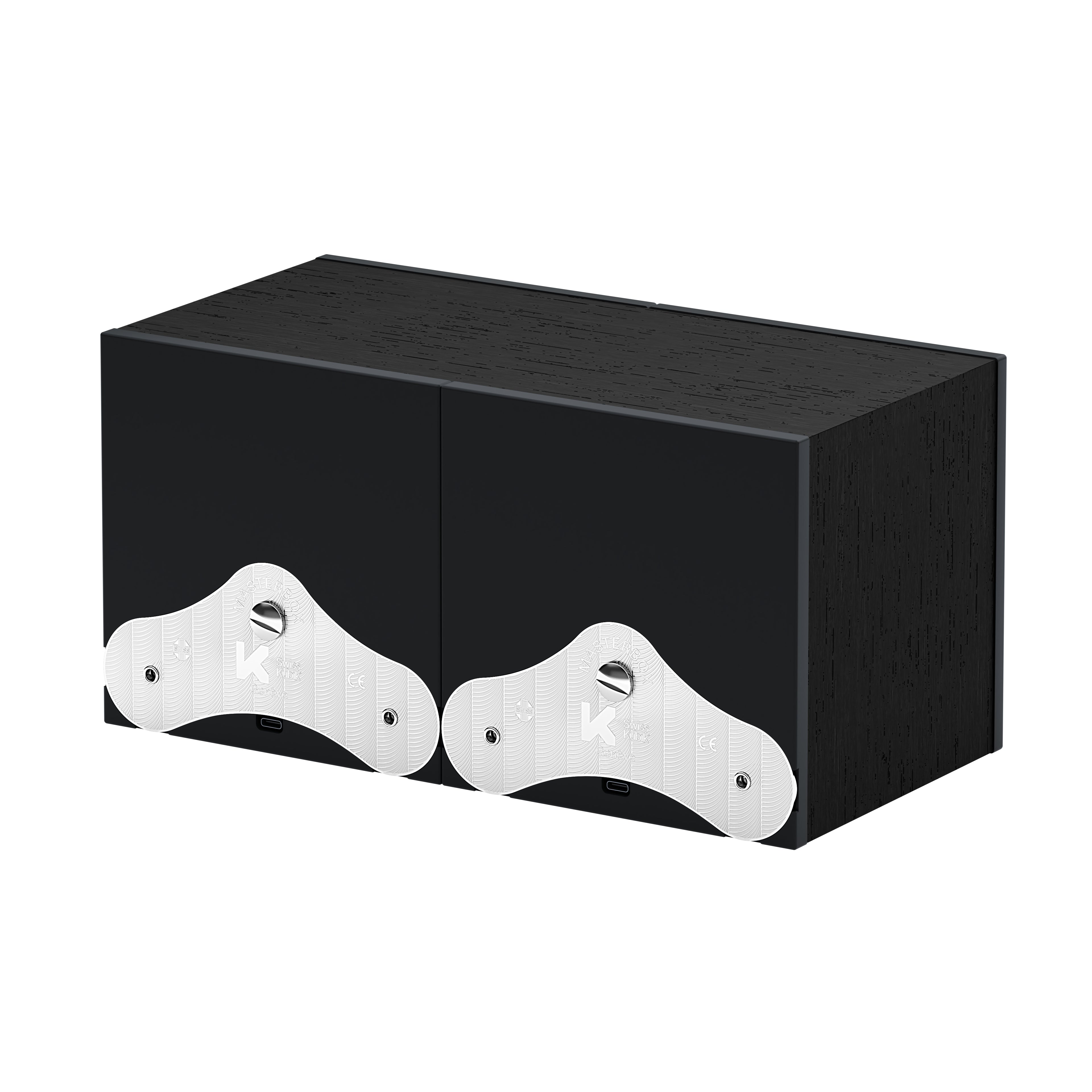 SwissKubik: Masterbox automatic watch winder in Wenge Wood, Black, for 2 watches