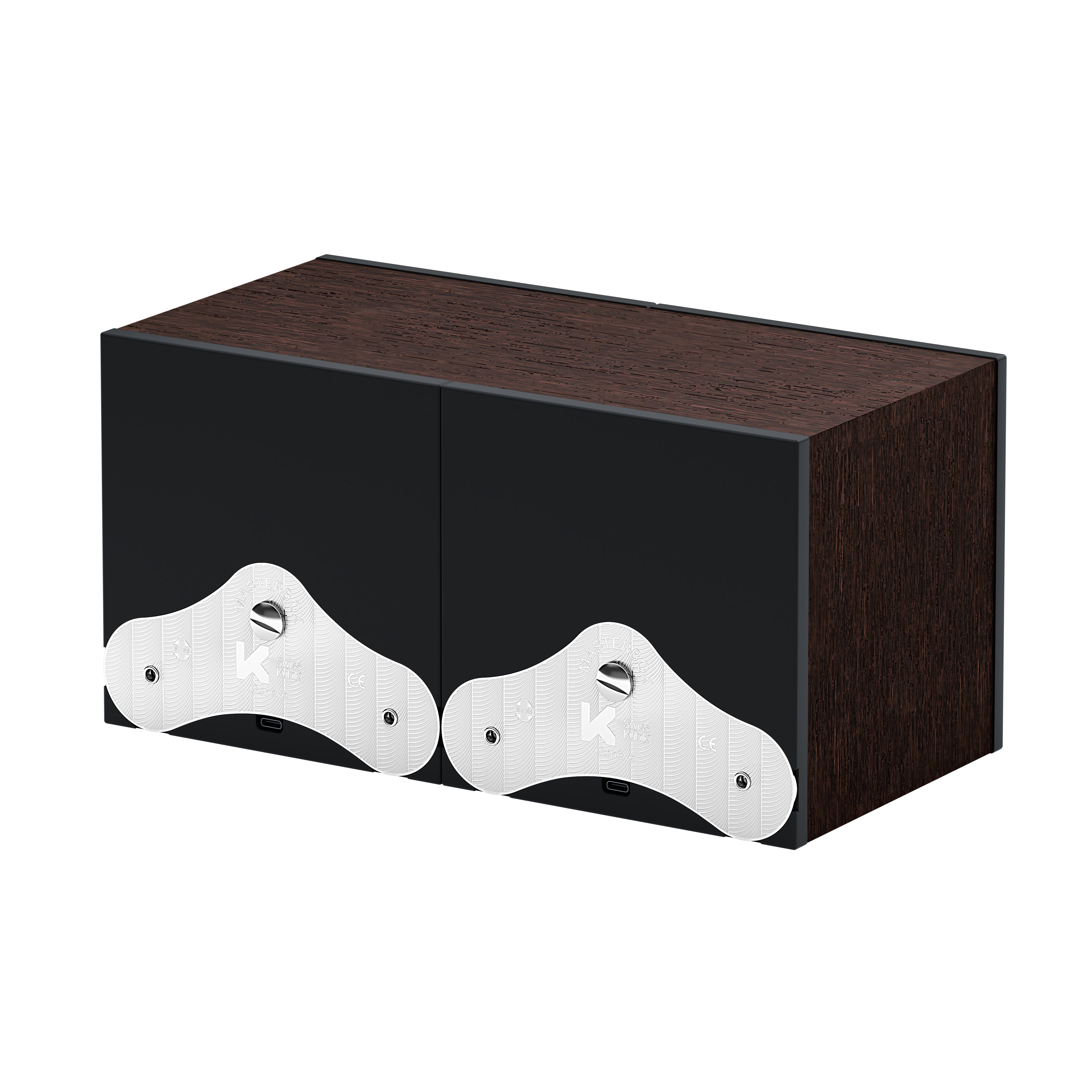 SwissKubik: Masterbox automatic watch winder in natural wenge wood for 2 watches