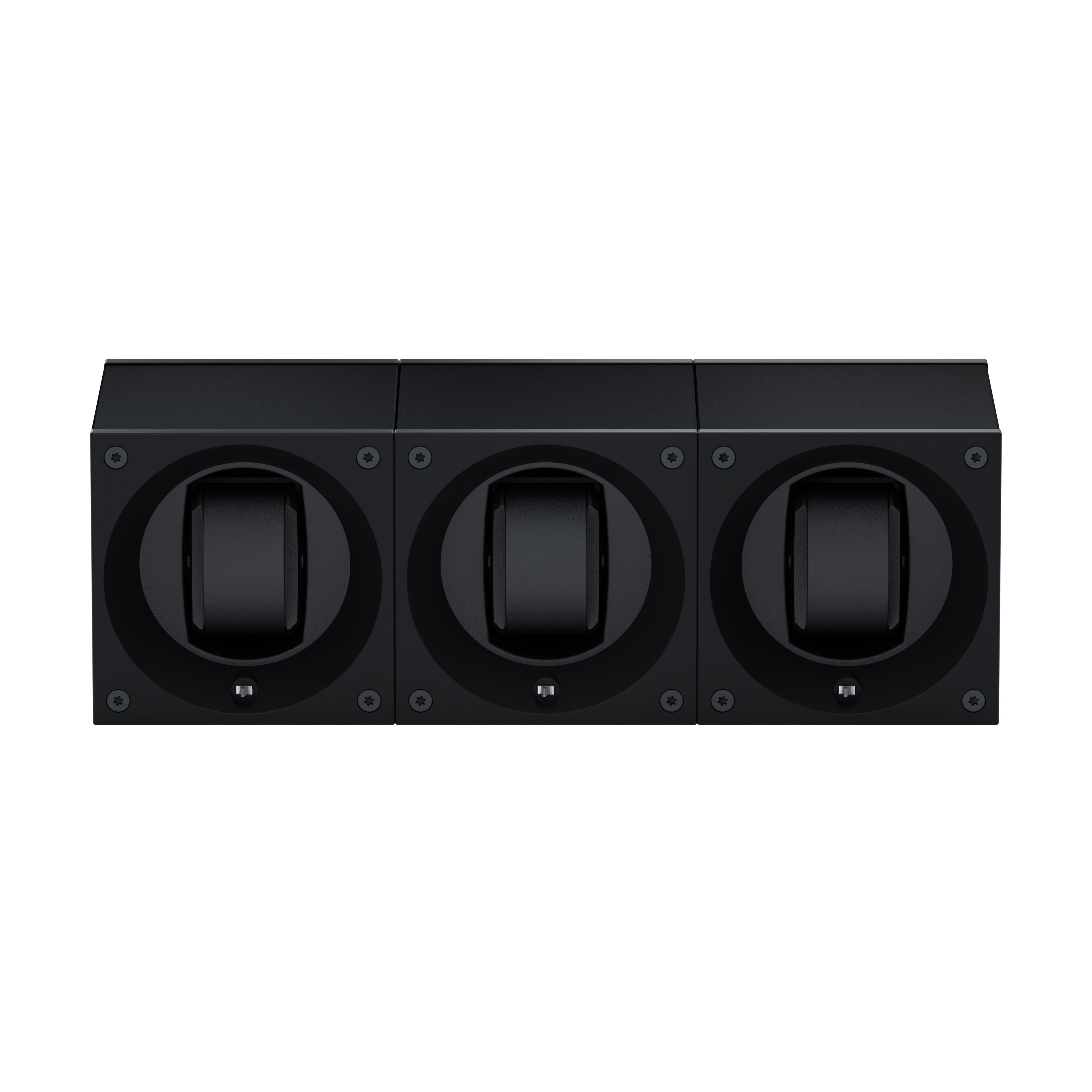 Masterbox 3 watches Black Aluminum: rotating case for automatic watches