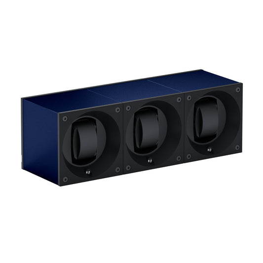 Automatic watch winder: Masterbox 3 watches Aluminum Navy Blue