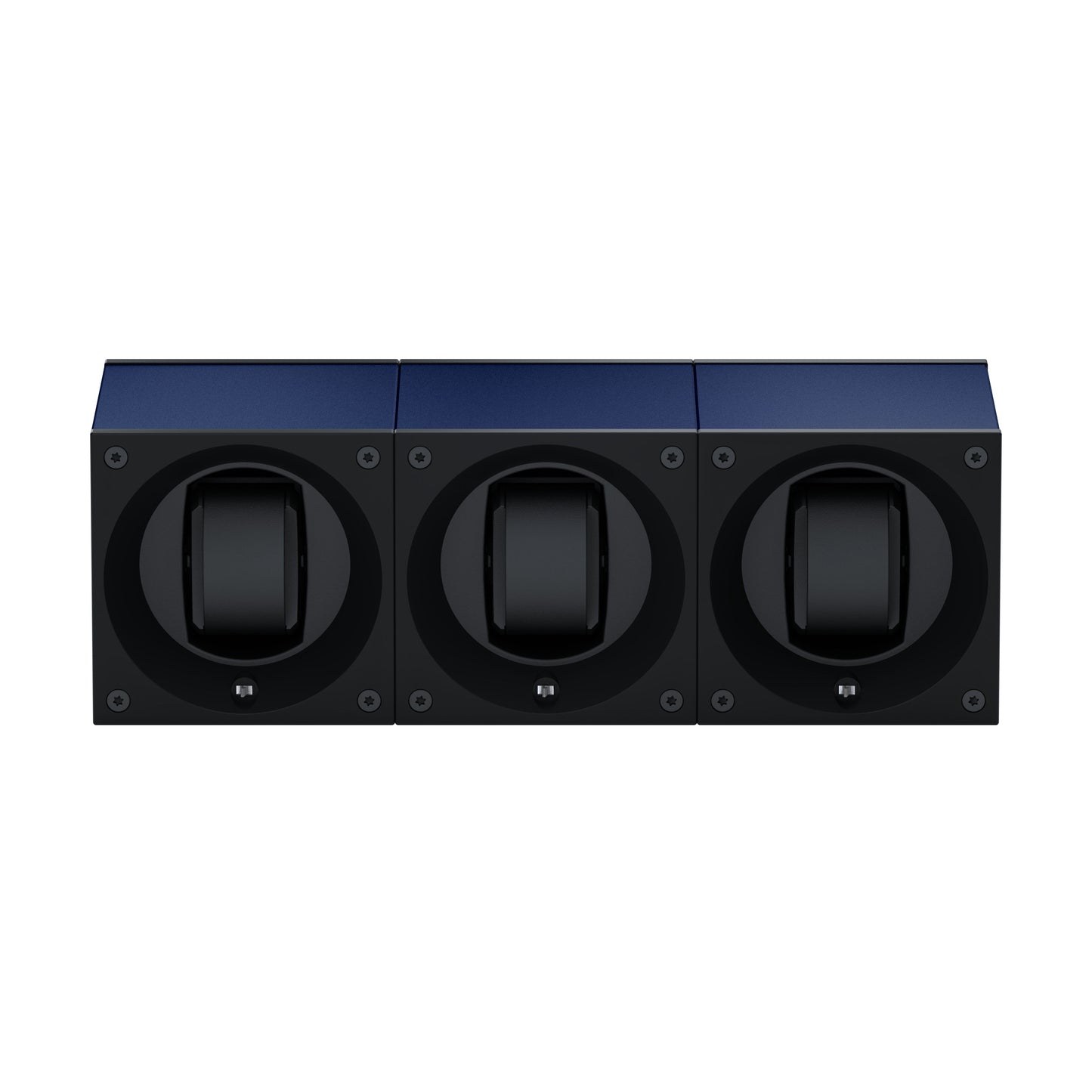 Masterbox 3 watches Aluminum Navy Blue: rotating case for automatic watches