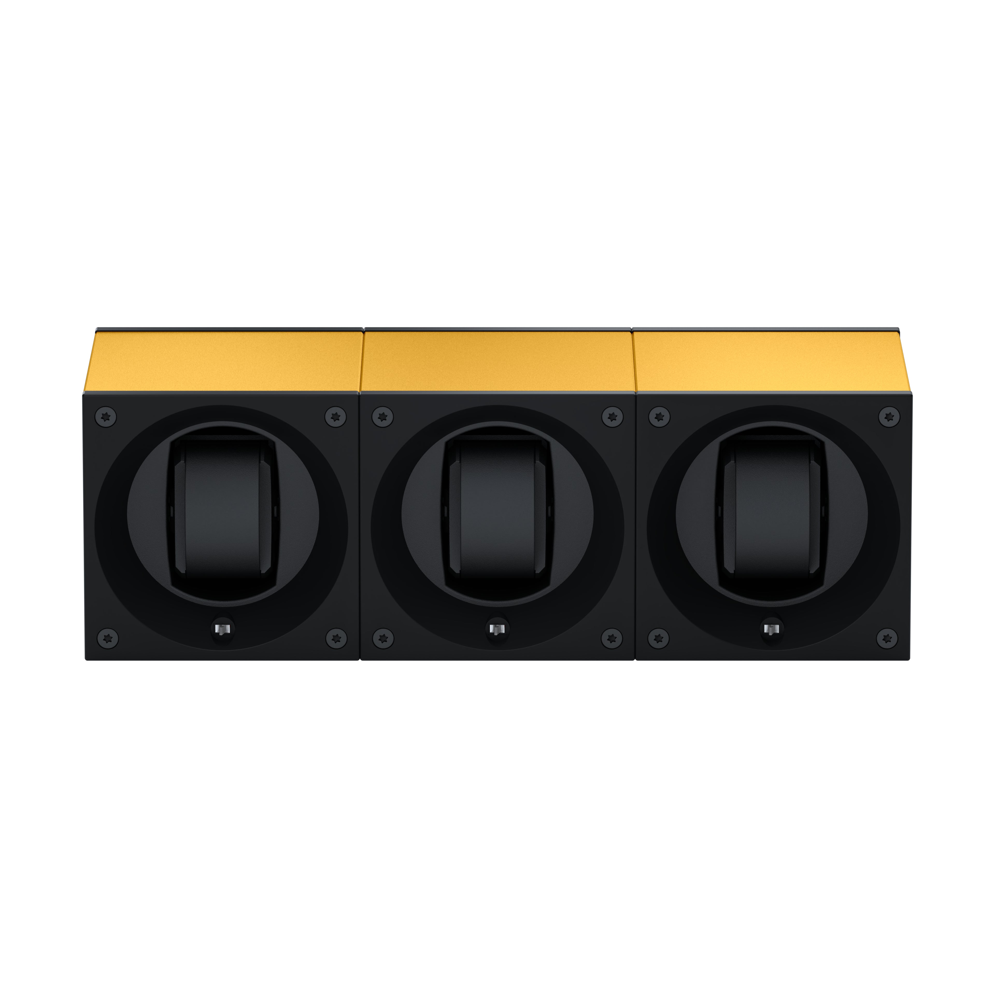 Masterbox 3 watches Aluminum Gold: rotating case for automatic watches
