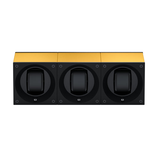 Masterbox 3 watches Aluminum Gold: rotating case for automatic watches