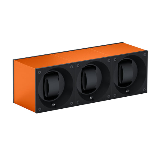 Automatic watch winder: Masterbox 3 watches Aluminum Orange