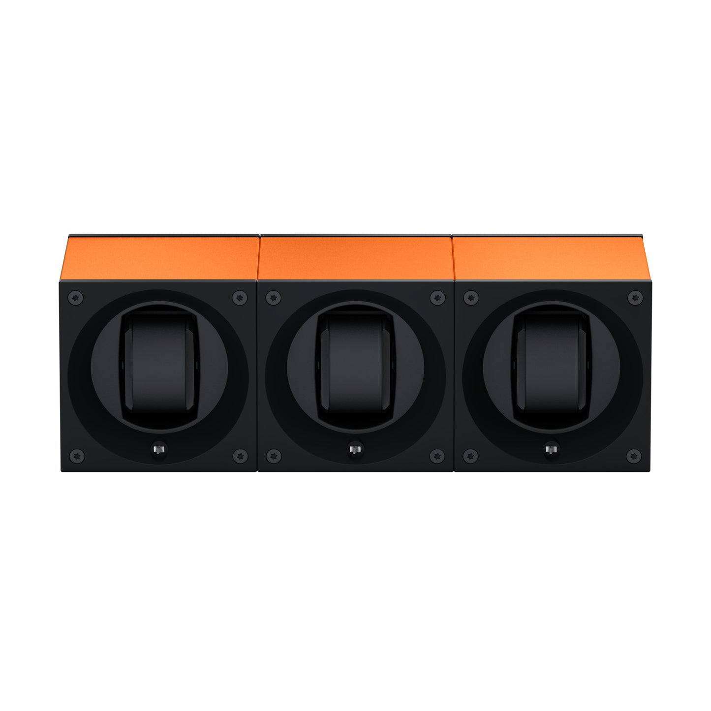 Masterbox 3 watches Aluminum Orange: rotating case for automatic watches