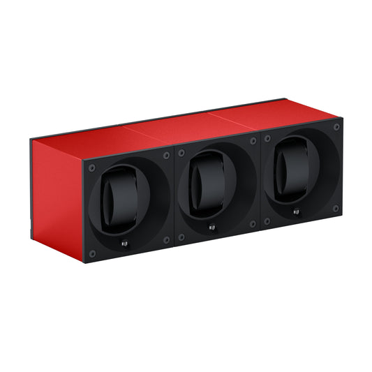 Automatic watch winder: Masterbox 3 watches Red Aluminum
