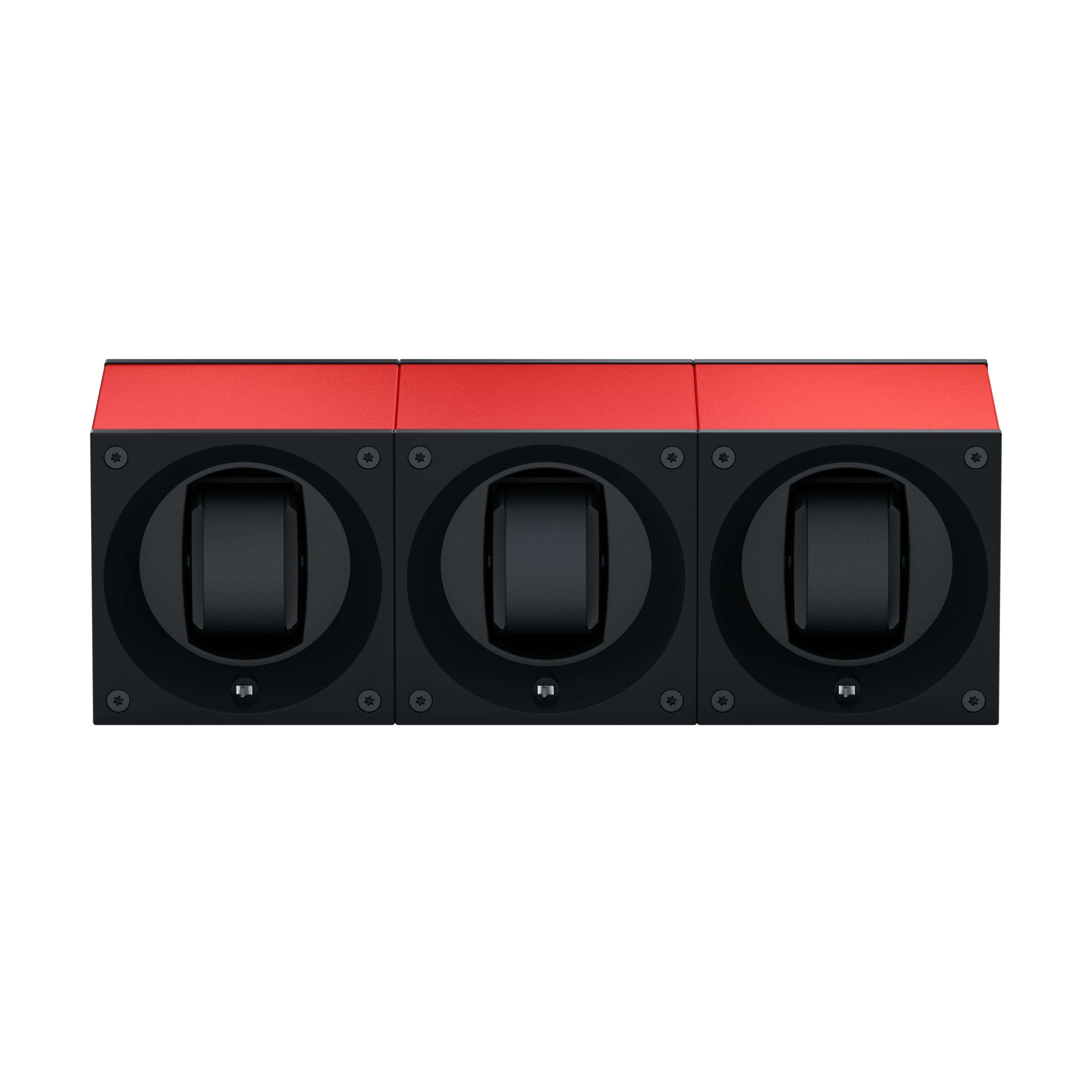 Masterbox 3 watches Red Aluminum: rotating case for automatic watches