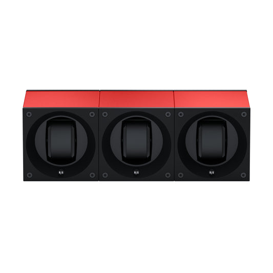 Masterbox 3 watches Red Aluminum: rotating case for automatic watches