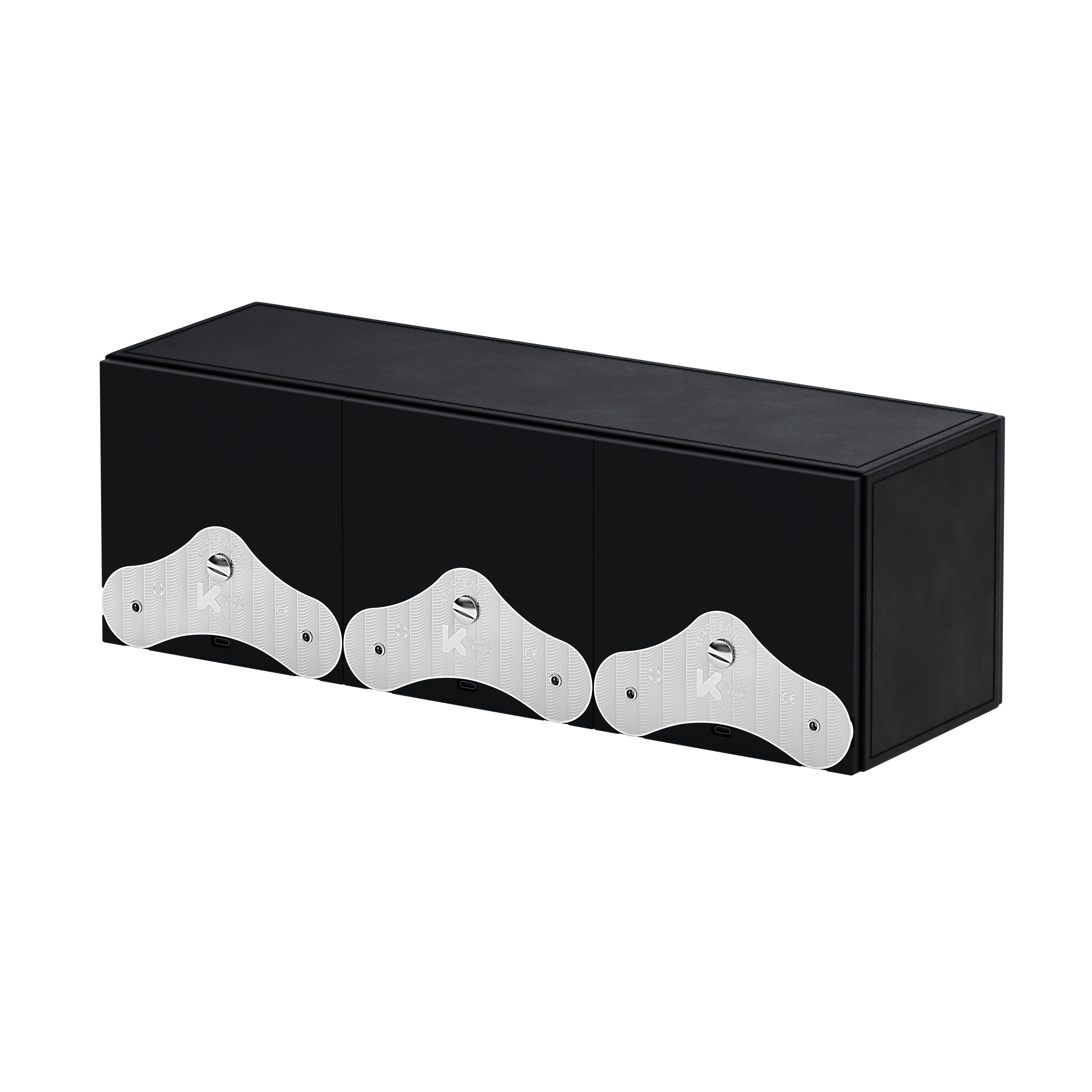 SwissKubik: Masterbox automatic watch winder Black Leather 3 watches