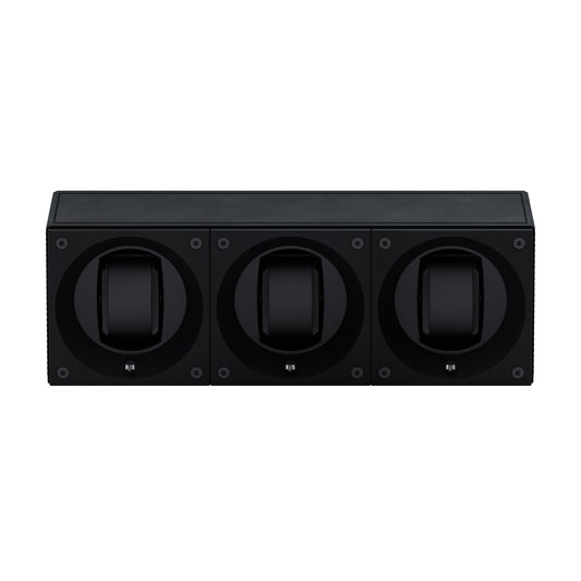 Masterbox 3 watches Black Leather: rotating case for automatic watches