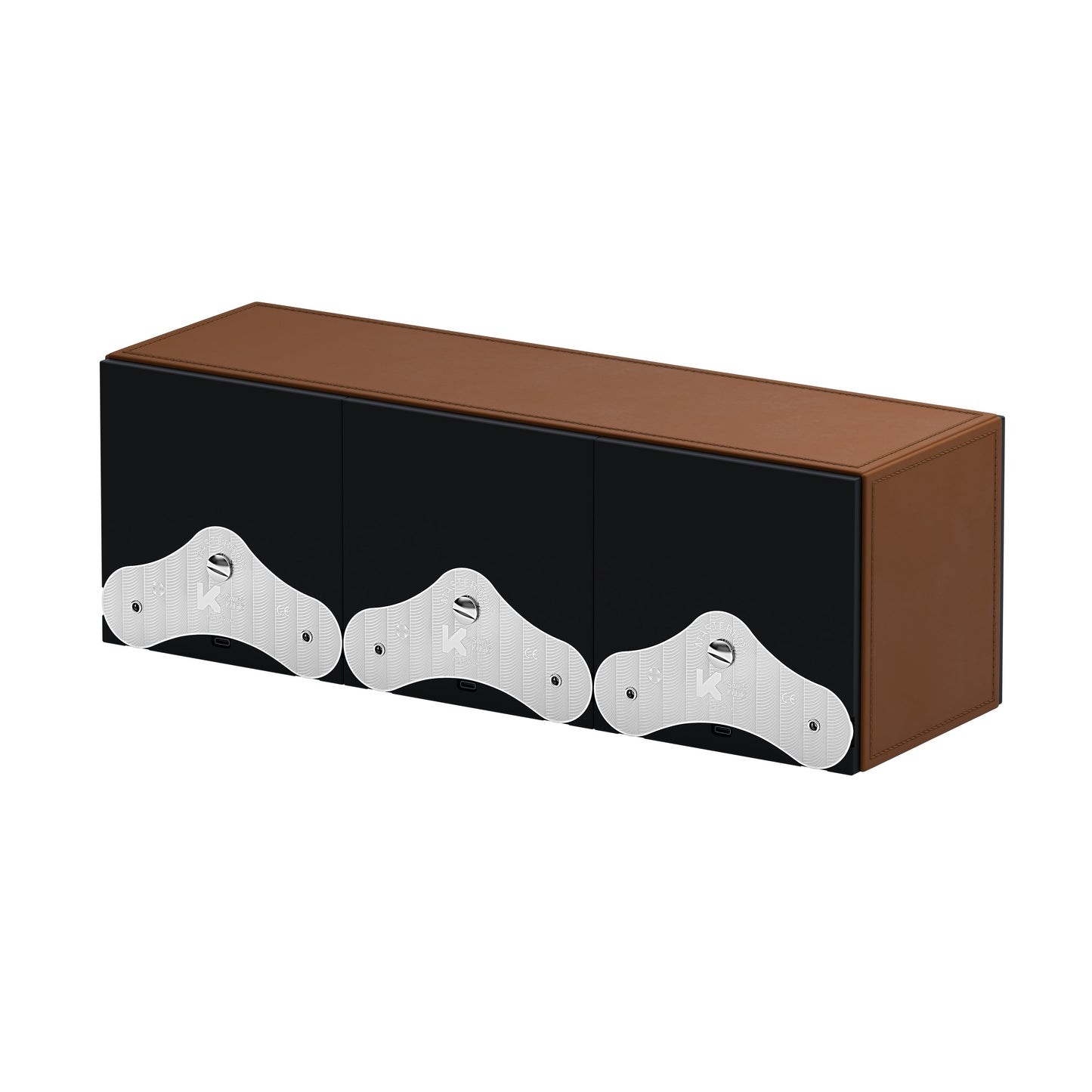 SwissKubik: Masterbox automatic watch winder Cognac leather 3 watches