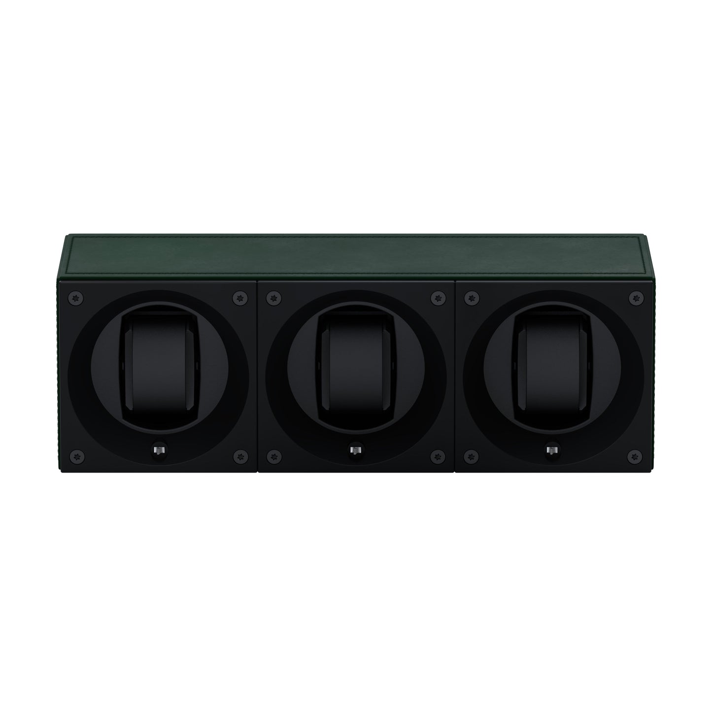 Masterbox 3 watches Green Leather: rotating case for automatic watches