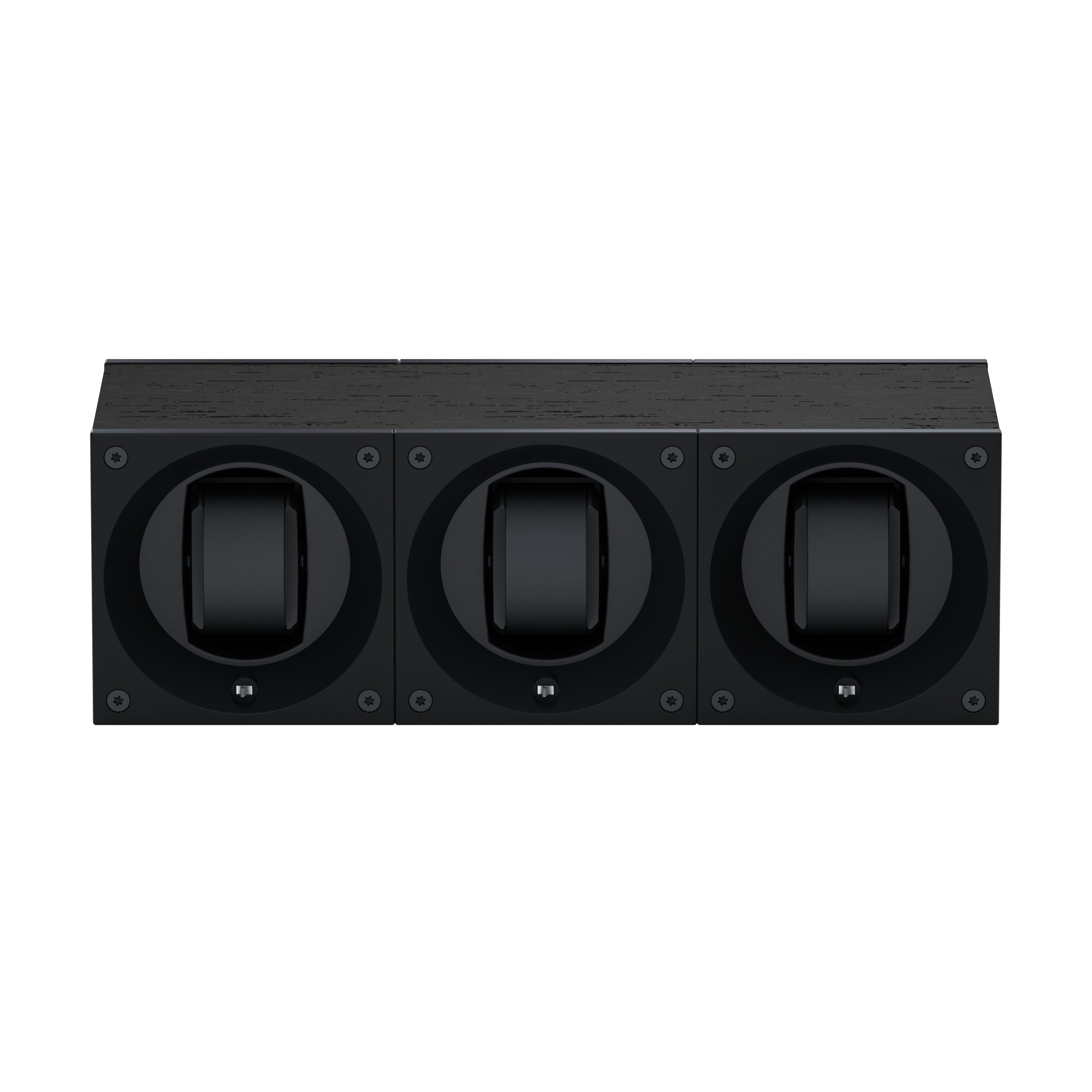 Masterbox 3 Black Wenge Wood Watches: rotating case for automatic watches