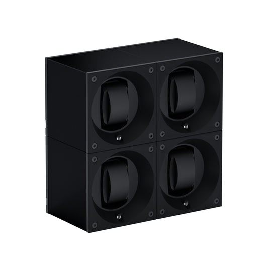 Automatic watch winder: Masterbox 4 watches Black Aluminum