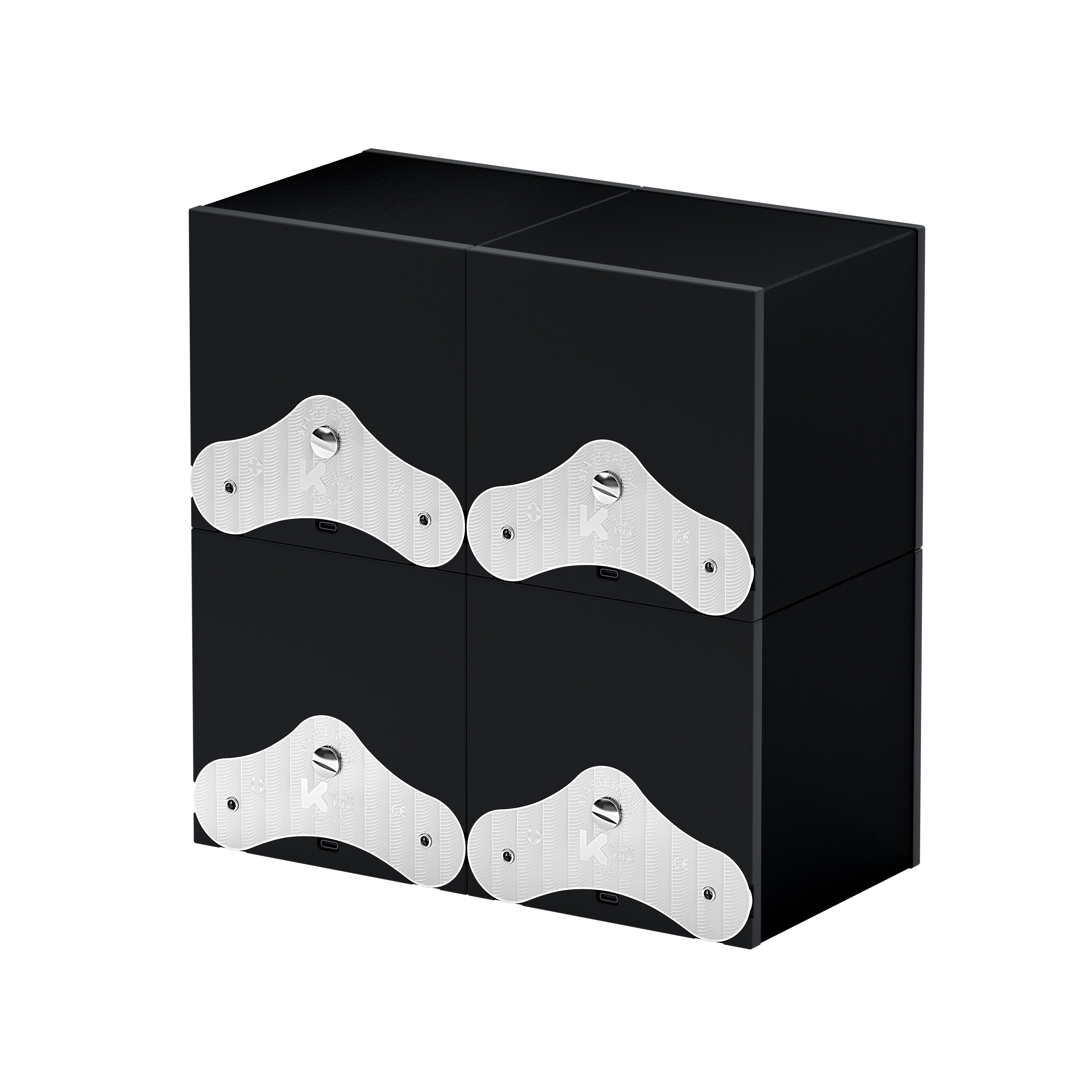 SwissKubik: Masterbox Aluminum Black automatic watch winder for 4 watches