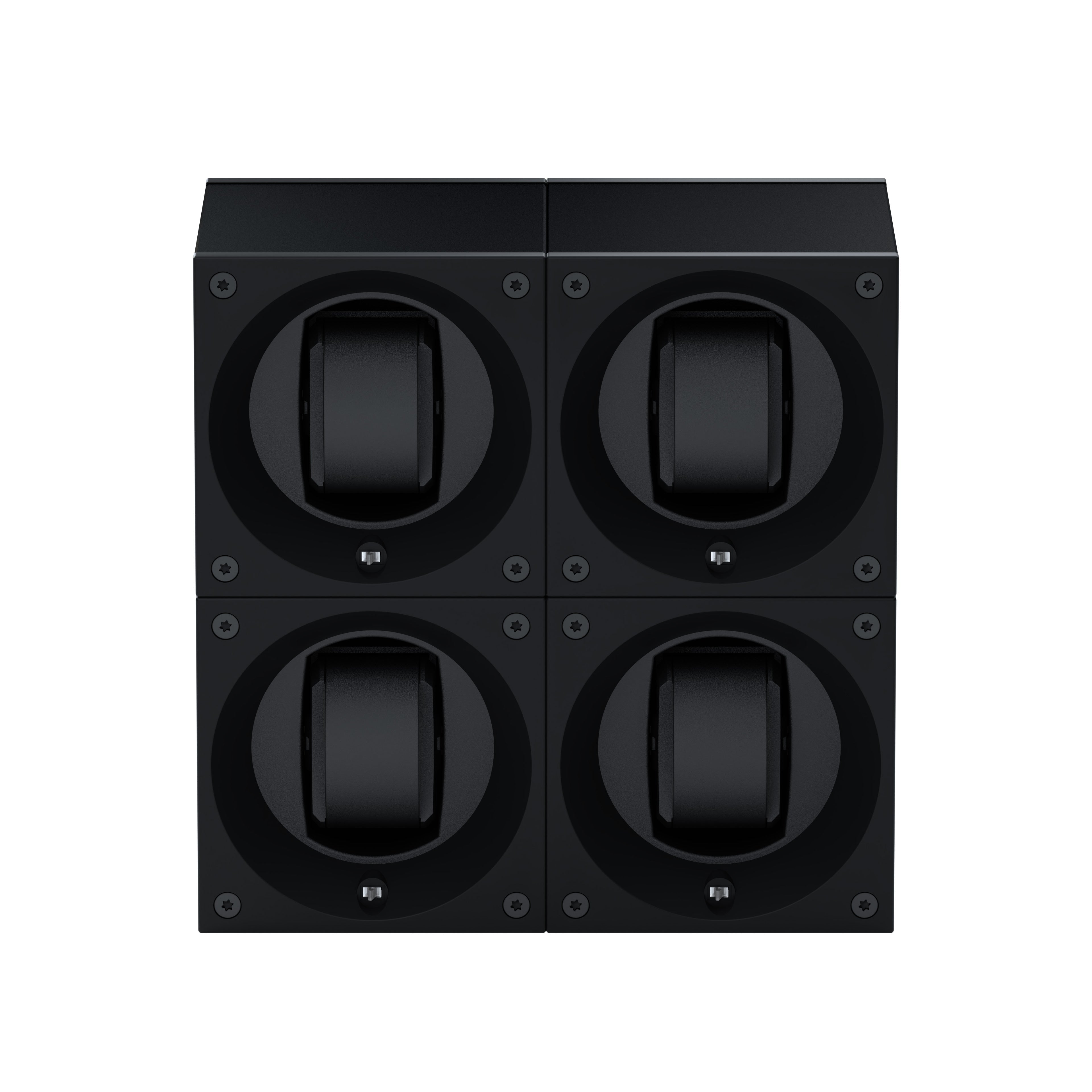 Masterbox 4 watches Black Aluminum: rotating case for automatic watches