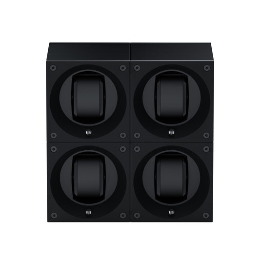 Masterbox 4 watches Black Aluminum: rotating case for automatic watches
