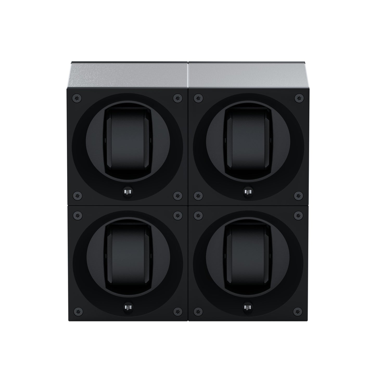 Masterbox 4 Brushed Aluminum Watches: Rotating Watch Case for Automatic Watches