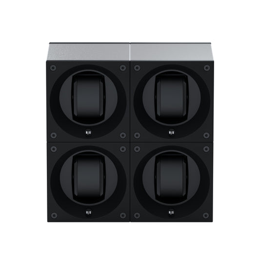 Masterbox 4 Brushed Aluminum Watches: Rotating Watch Case for Automatic Watches