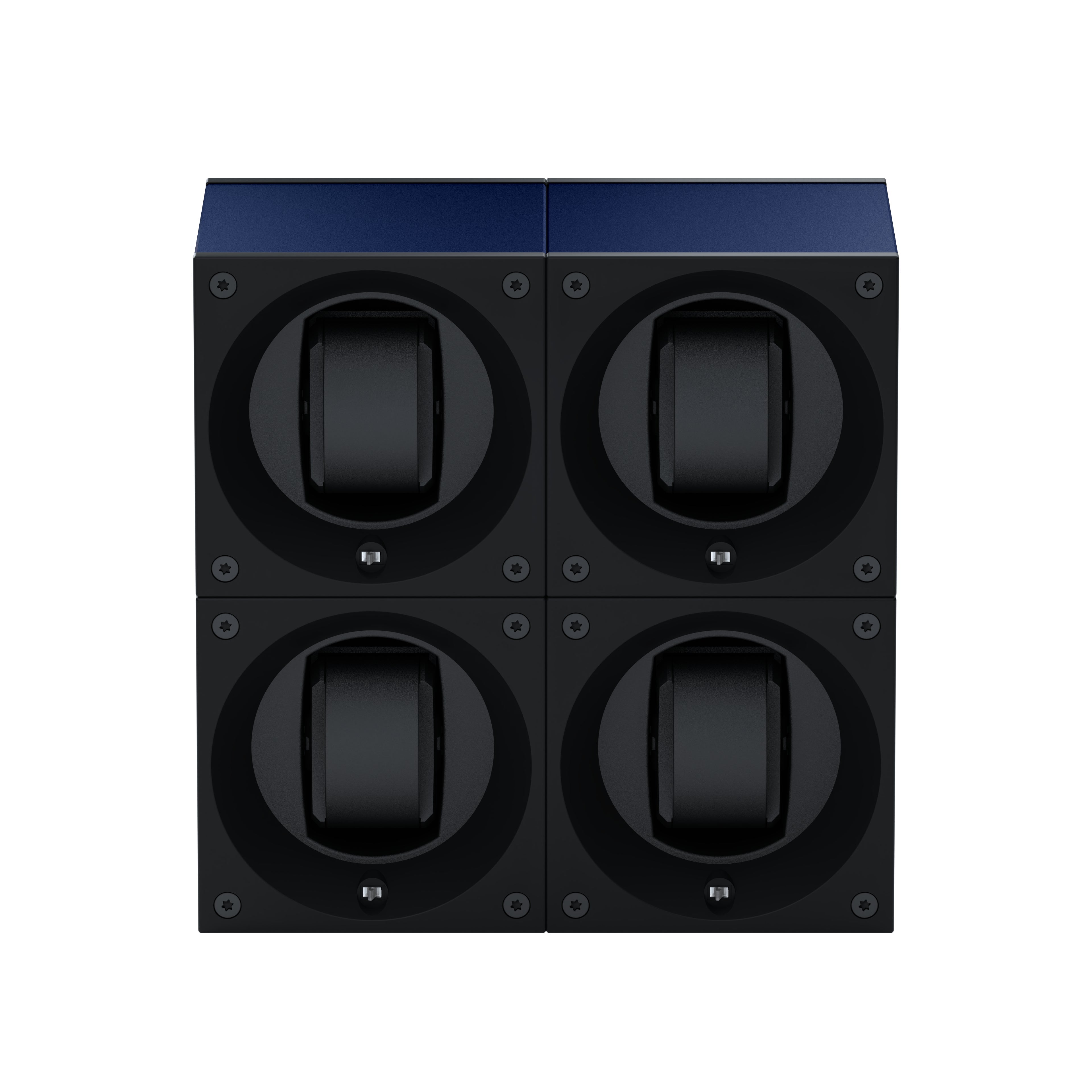 Masterbox 4 watches Aluminum Navy Blue: rotating case for automatic watches