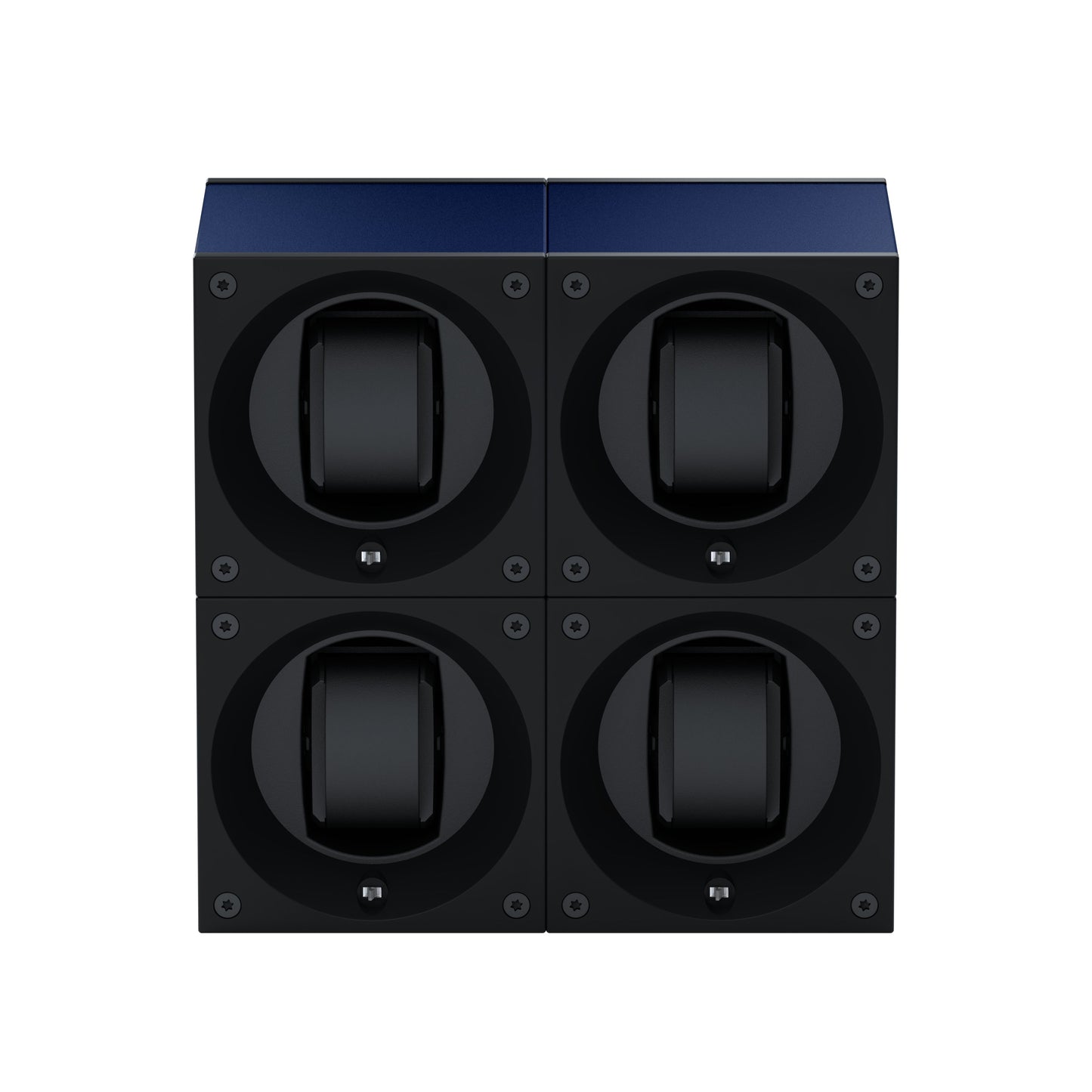 Masterbox 4 watches Aluminum Navy Blue: rotating case for automatic watches