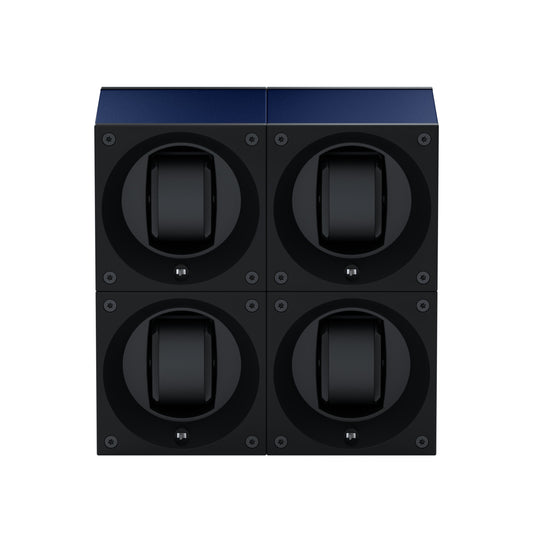 Masterbox 4 watches Aluminum Navy Blue: rotating case for automatic watches