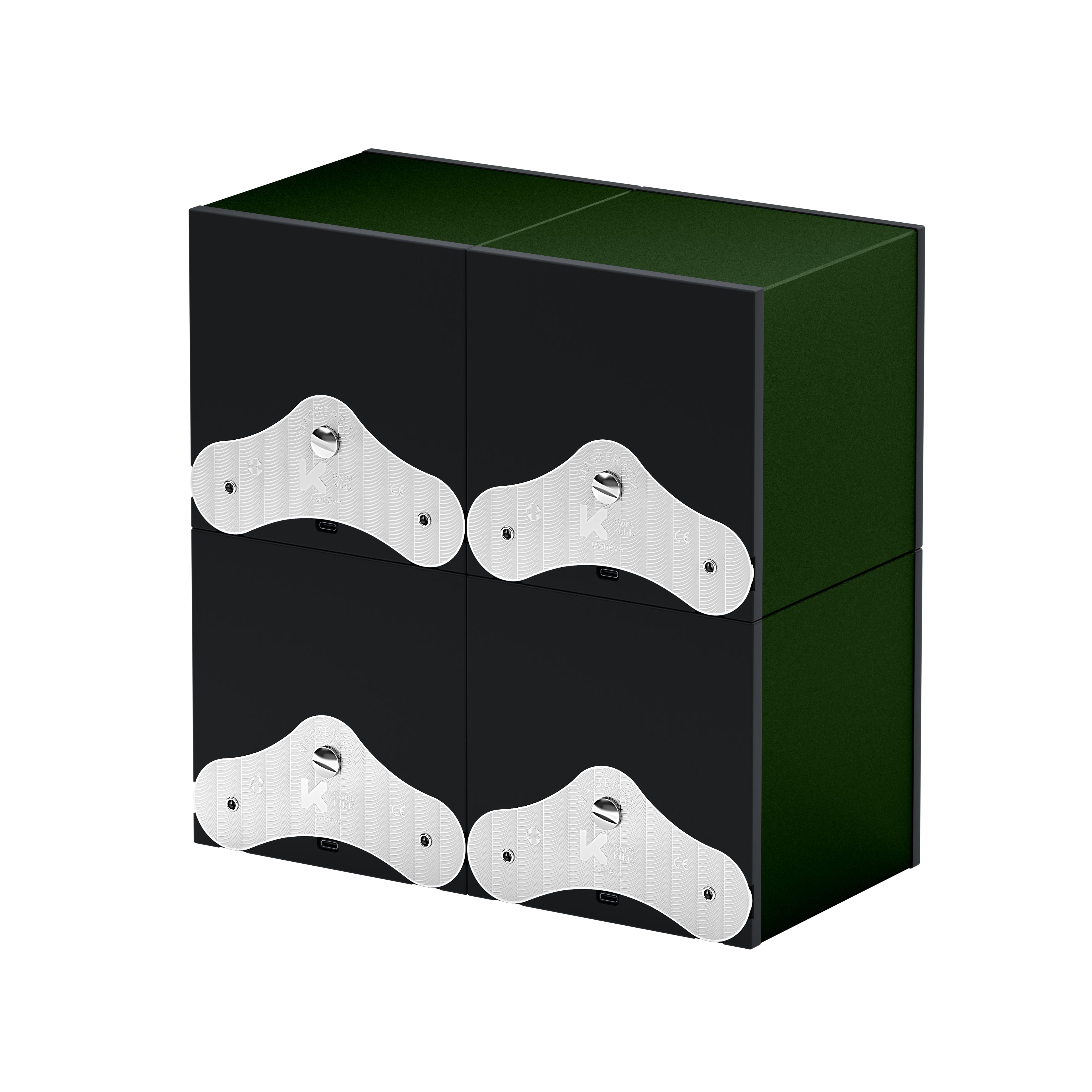 SwissKubik: Masterbox Aluminum Dark Green Automatic Watch Winder for 4 Watches