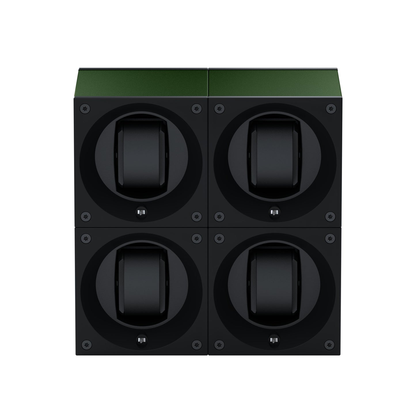Masterbox 4 watches Dark Green Aluminum: rotating case for automatic watches