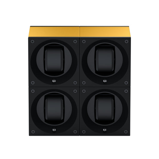 Masterbox 4 watches Aluminum Gold: rotating case for automatic watches