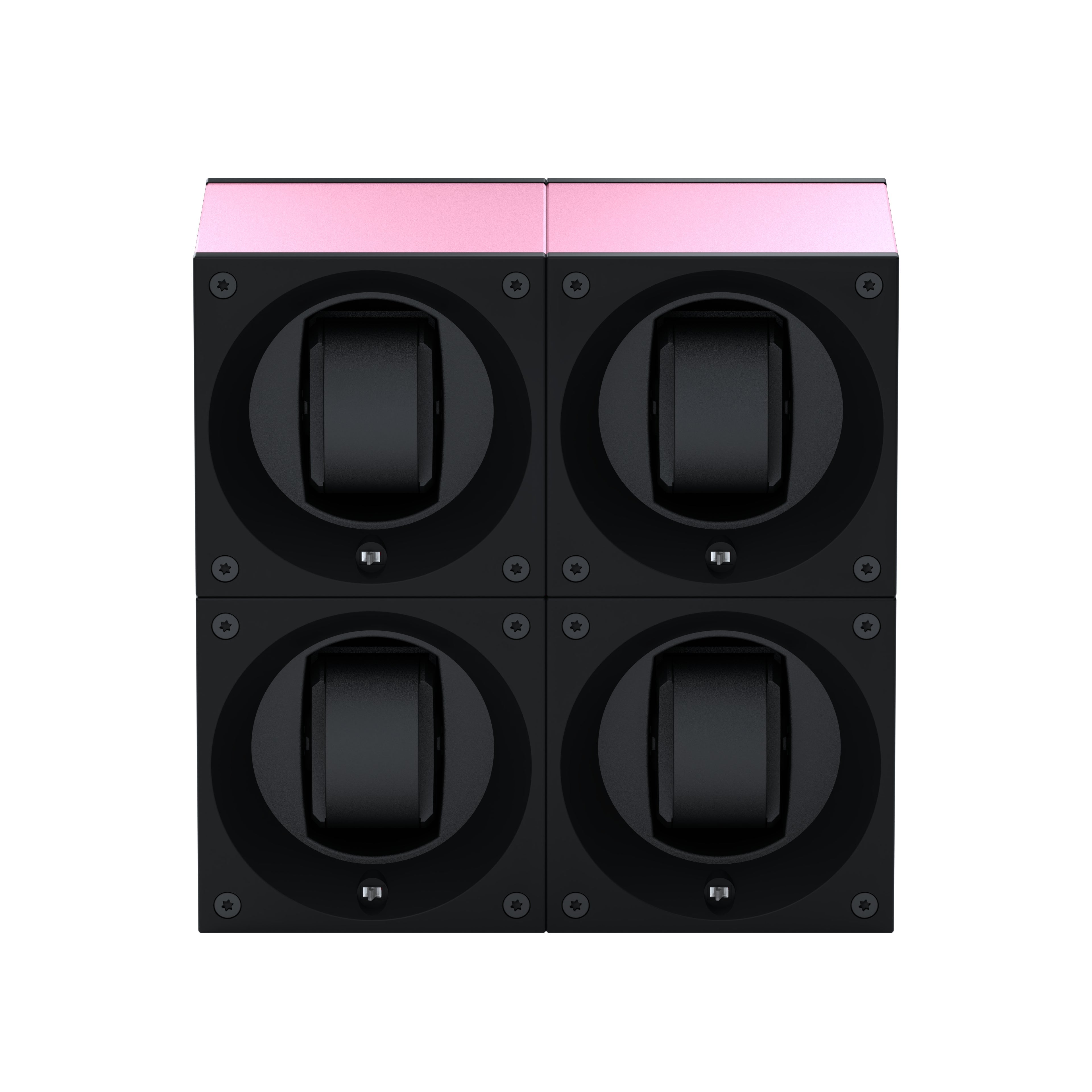 Masterbox 4 watches Pink Aluminum: rotating case for automatic watches