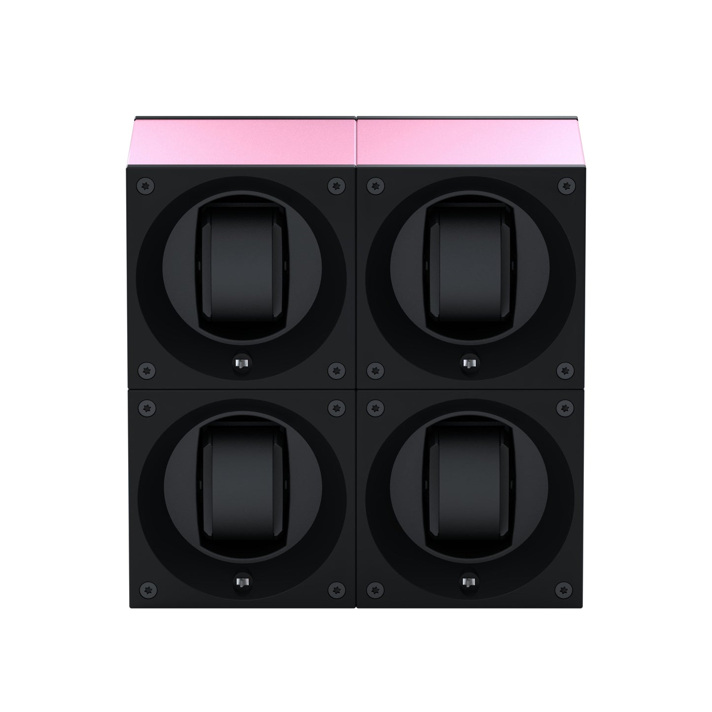 Masterbox 4 watches Pink Aluminum: rotating case for automatic watches