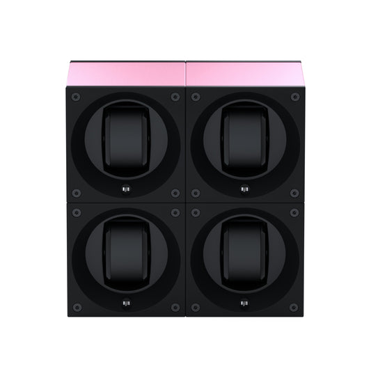 Masterbox 4 watches Pink Aluminum: rotating case for automatic watches