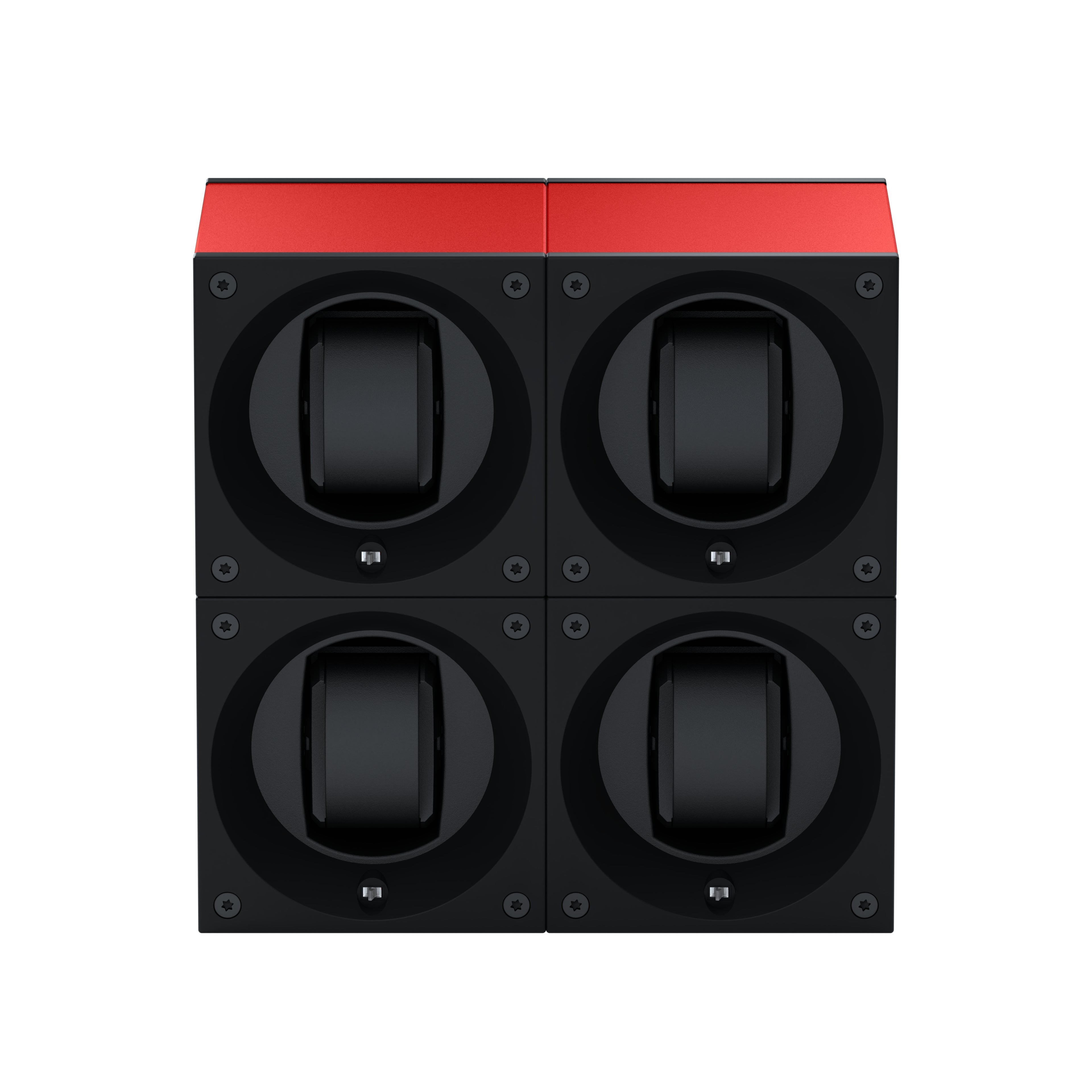 Masterbox 4 watches Red Aluminum: rotating case for automatic watches