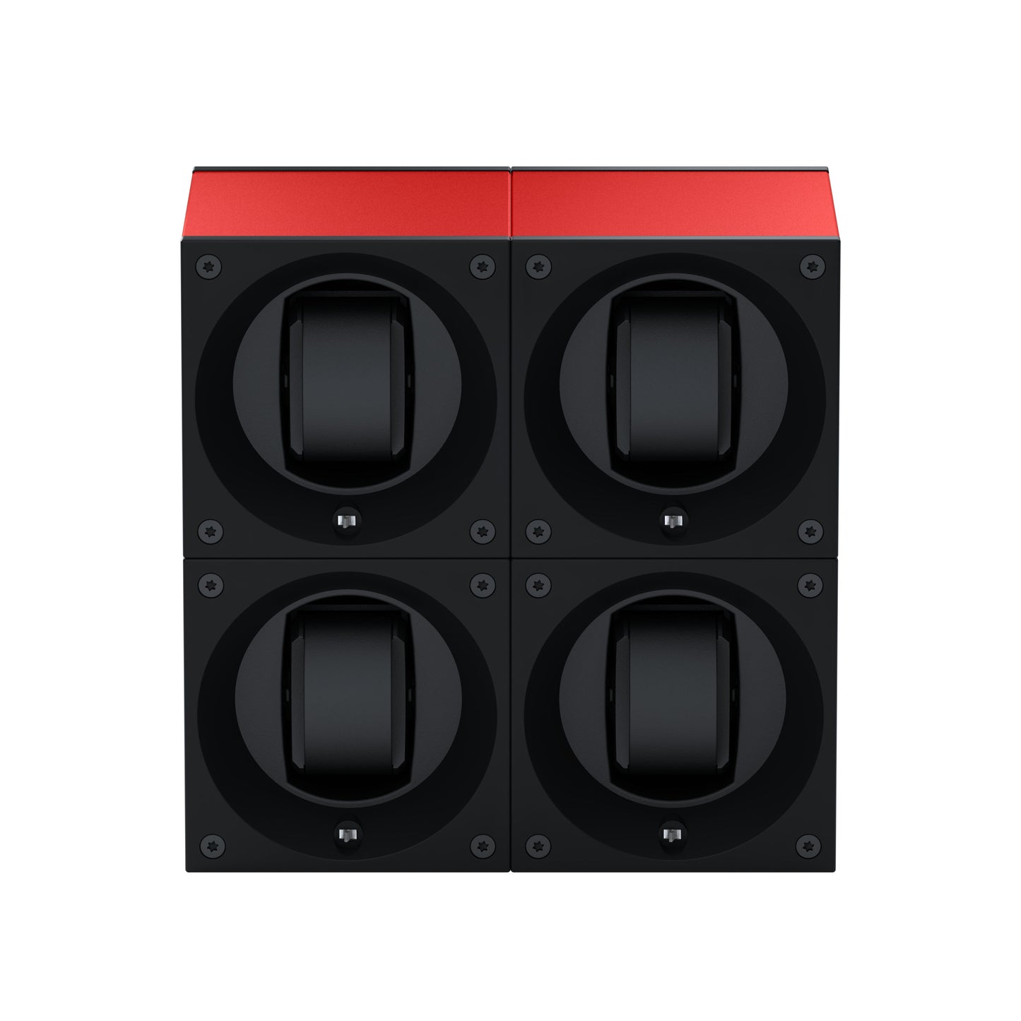 Masterbox 4 watches Red Aluminum: rotating case for automatic watches